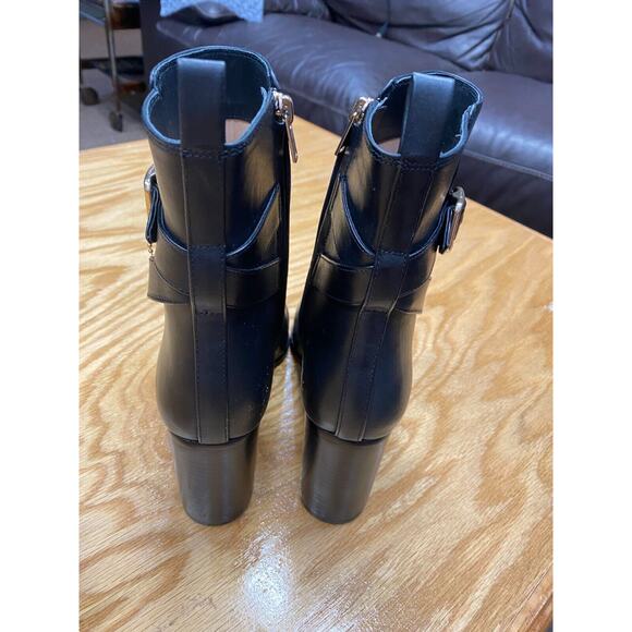 Coach Heeled Ankle Boots Women's 6 Black Leather Block Heel Pointed Toe S25 - Picture 5 of 9